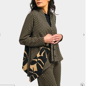 Alembika Chantilly Jacquard Jacket Hive 7 Black Beige Asymmetrical